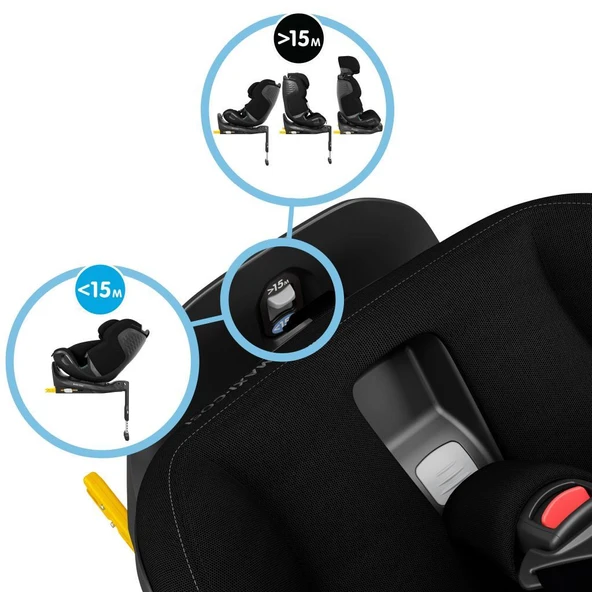Maxi-Cosi Emerald 360 Pro I-Size Dünyanın İlk Kızaklı, Araç Dışına Çıkabilen İsofix'li 360 Dönebilir Yatabilir 0-36 kg Bebek Oto Koltuğu Authentic Black - 9