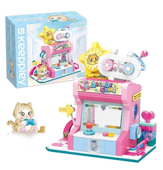 Keeppley City Corner K28019 Orange Cat Game Room Kedi Oyun Evi Mağazası Yapı Blokları Oyuncak Seti - 7