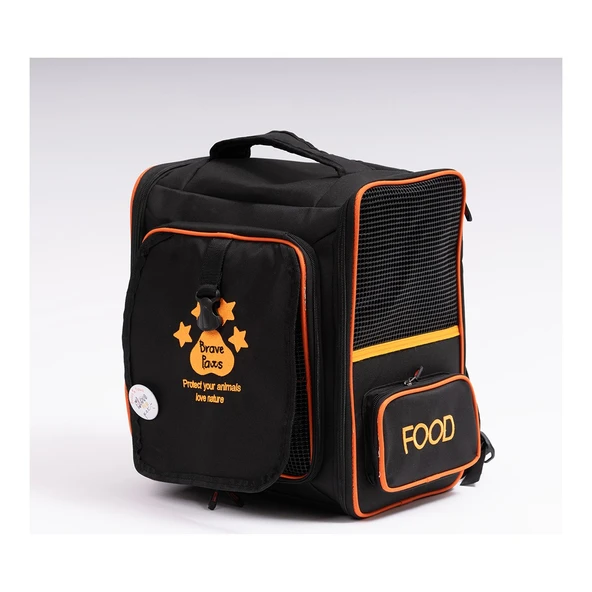 Brave Paws Kedi ve Köpek Taşıma Çantası Açılabilir Fileli Katlanabilir Yıkanabilir Torik Model Plastik Fileli (SİYAH) - 4