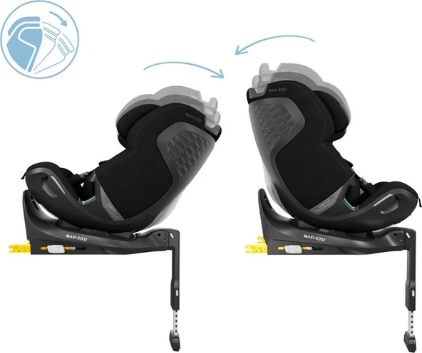 Maxi-Cosi Emerald 360 Pro I-Size Dünyanın İlk Kızaklı, Araç Dışına Çıkabilen İsofix'li 360 Dönebilir Yatabilir 0-36 kg Bebek Oto Koltuğu Authentic Black - 5