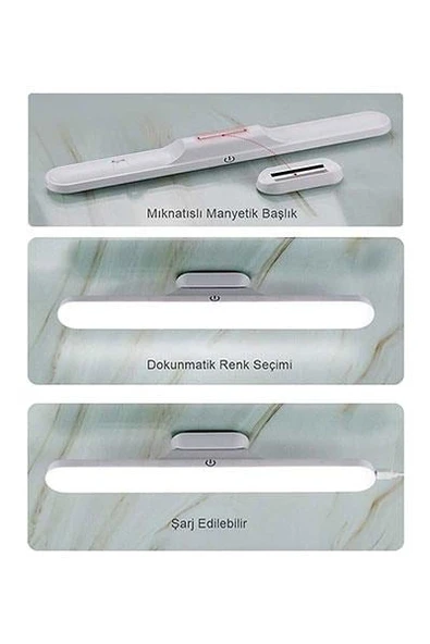 Cata Ct-5249 Şarjlı Led Işık Usb Şarjlı Kablosuz Mıknatıslı Led Lamba 3 Farklı Işık Rengi - 11