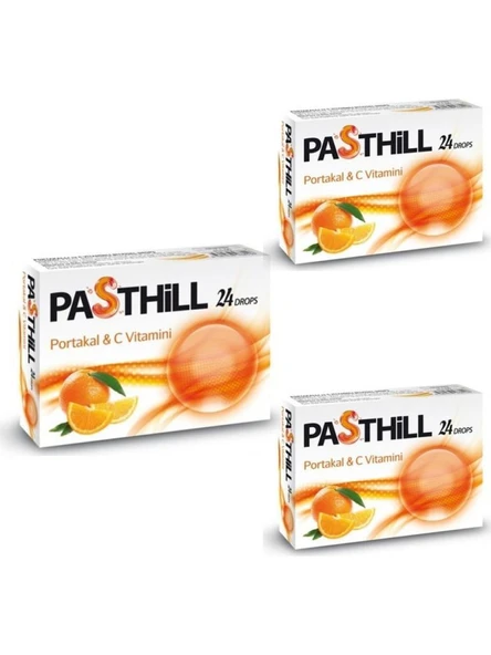 Pasthill Portakal & C Vitamini 24 Pastil 3'Lü PAKET (SKT:01/2029) ürün görseli 1