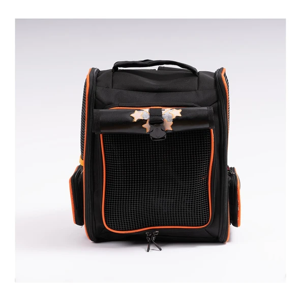 Brave Paws Kedi ve Köpek Taşıma Çantası Açılabilir Fileli Katlanabilir Yıkanabilir Torik Model Plastik Fileli (SİYAH) - 2