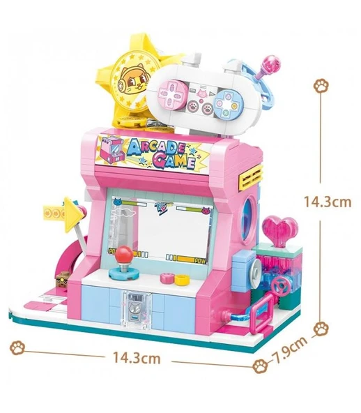 Keeppley City Corner K28019 Orange Cat Game Room Kedi Oyun Evi Mağazası Yapı Blokları Oyuncak Seti - 3