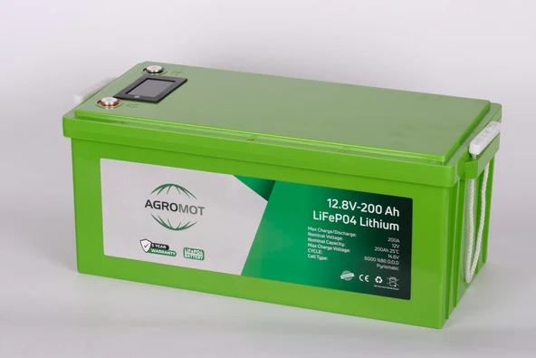 Agromot 200Ah 12.8V Volt LCD Ekran & Bluetooh Lityum Akü (LifePO4) - 2