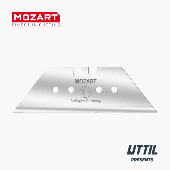 Mozart Blades 975.065 Ekstra Sert, Ekstra Keskin 60 mm Trapezoid Bıçak 10'lu Yedek Bıçak