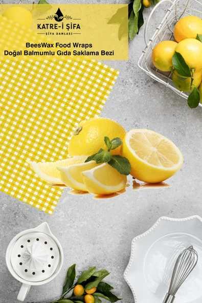 Balmumlu Doğal Gıda Saklama Bezi 5 Parça Balmumu Bez Beeswax Food Wraps (BALMUMU BEZİ) - 6