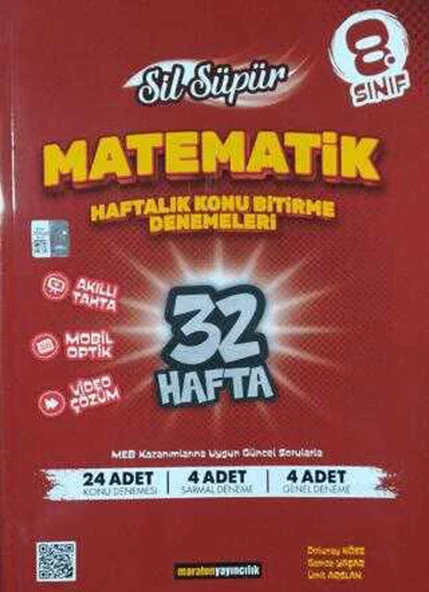 Maraton 8.Sınıf Matematik Sil Süpür Haftalık Konu Bitirme Denemeleri 2025 ürün görseli