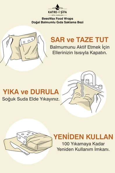 Doğal Balmumlu Saklama Bezi 30x30 cm (Balmumu Bez) - 5