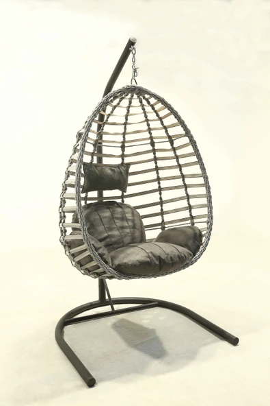 FINDIK TEKLİ RATTAN SALINCAK GRİ - 2