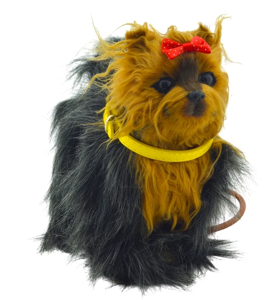 Kumandalı Pilli Tasmalı Sesli Hareketli Yürüyen Peluş Köpek Fiyonklu (21x23cm)