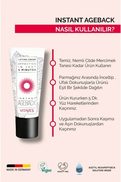 Anlık Etkili Sıkılaştırıcı Yüz Kremi, Göz Altı Torbaları Ve Kırışıklık Karşıtı Acetyl Hexapeptide-8 (15ml) - 2