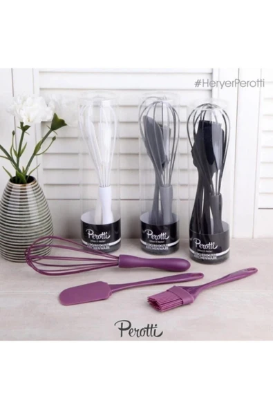 Perotti 15398 Mundo 3'lü Set Çırpıcı,spatula Ve Fırça Çırpıcı Seti Siyah - 4
