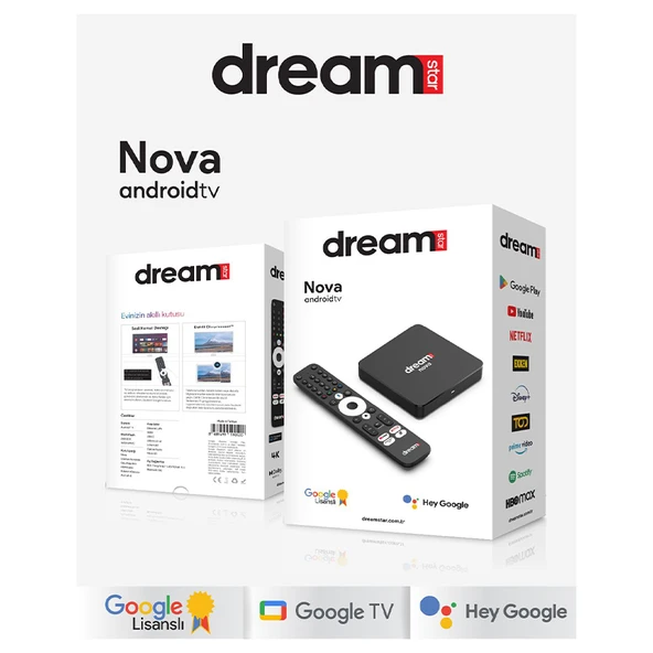 Dreamstar Nova 4K Google Lisanslı Android Tv Box