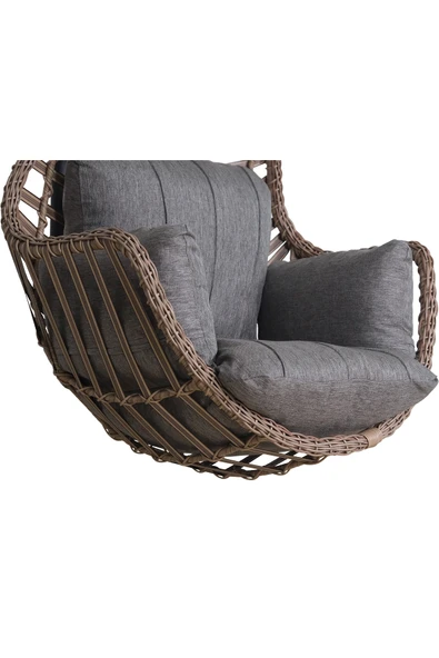 YOGA TEK KİŞİLİK KAHVERENGİ RATTAN SALINCAK - 3