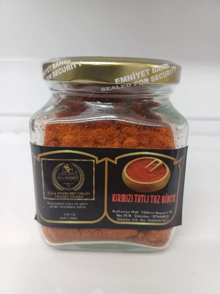 Rasim Bey Çiftliği Kırmızı Tatlı Toz Biber 100 gr