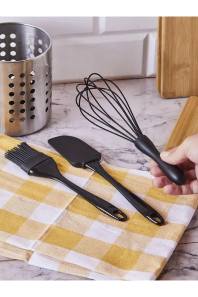 Perotti 15398 Mundo 3'lü Set Çırpıcı,spatula Ve Fırça Çırpıcı Seti Siyah - 2