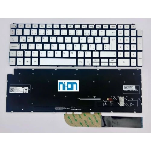 Nion Dell Vostro 7590 7500 Notebook Klavye (Gümüş Aydınlatmalı TR)
