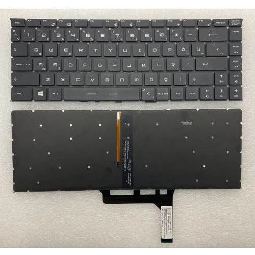 Nion Msi GF63 8RD-623XTR GF63 8RD-619XTR Notebook Klavye (Siyah TR Aydınlatmalı)