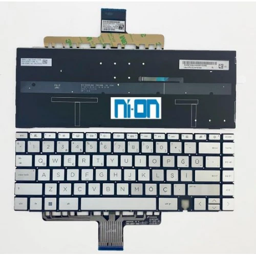 Nion Hp M27955-001 M27955-141 Notebook Klavye (Gümüş Aydınlatmalı TR)