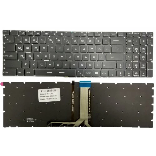 Nion Msi GE72 Apache 2QL-414XTR Notebook Klavye (Siyah TR Tek renk aydınlatmalı)