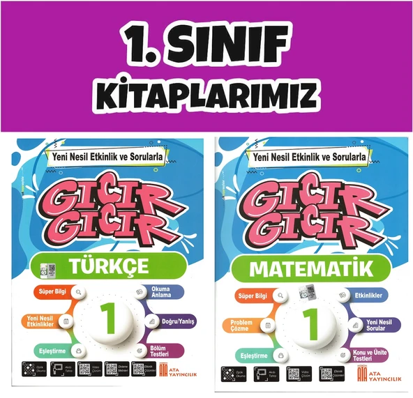 Ata 1.Sınıf 2.Dönem Seti Gıcır Gıcır Yeni Nesil Etkinlik ve Sorularla Türkçe- Matematik