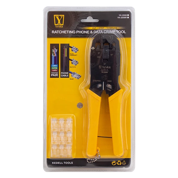 Powermaster YK-2008 RJ11-RJ12-RJ22-RJ45 Sıkma Pensesi - 2