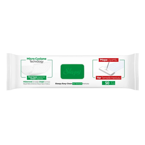 Sleepy Easy Clean Beyaz Sabun Katkılı Mopa Uyumlu Yer Temizlik Havlusu 50x12 600 Yaprak - 2