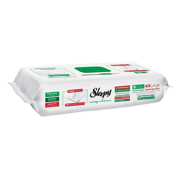 Sleepy Easy Clean Beyaz Sabun Katkılı Mopa Uyumlu Yer Temizlik Havlusu 50x12 600 Yaprak - 3