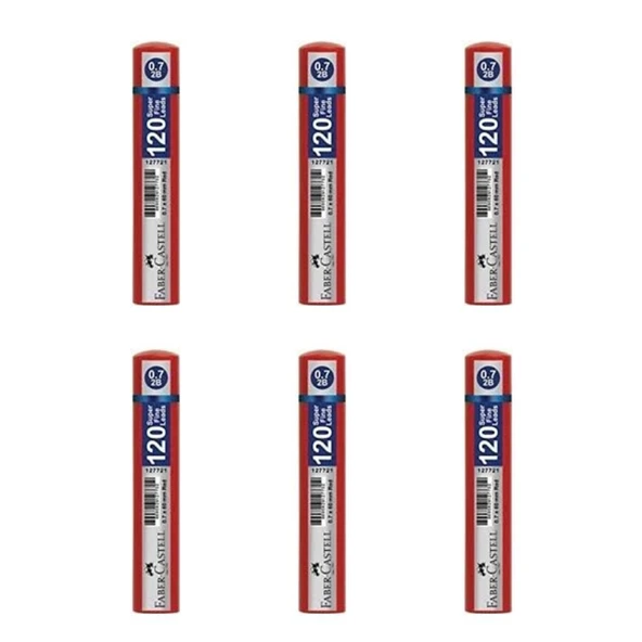 Faber-Castell Grip Min 0.7 mm 120'li Tüp Bordo - 6 Adet - 1