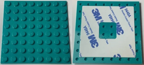 Lego 6370224 Plate, Modified 8 x 8 with Double-Sided Adhesive Tape on Back