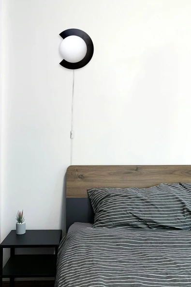 D-light Kesik Aplik Fişli Siyah