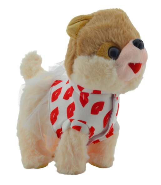 Kumandalı Pilli Yürüyebilen Kuyruk ve Baş Sallayabilen İnteraktif Oyuncak Peluş Köpek (22x22cm)