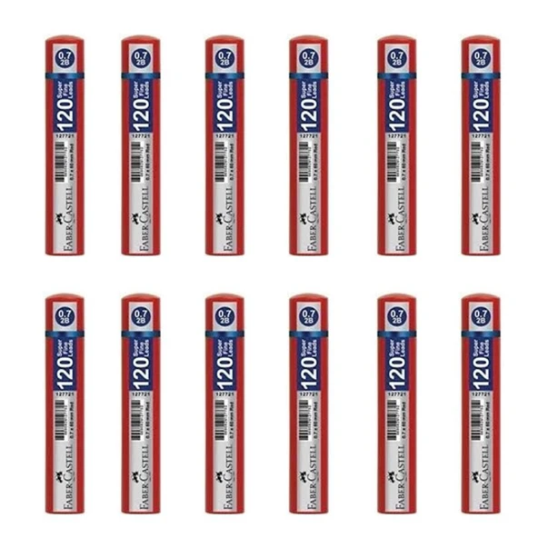 Faber-Castell Grip Min 0.7 mm 120'li Tüp Bordo - 12 Adet