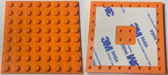 Lego 6396071 Plate, Modified 8 x 8 with Double-Sided Adhesive Tape on Back