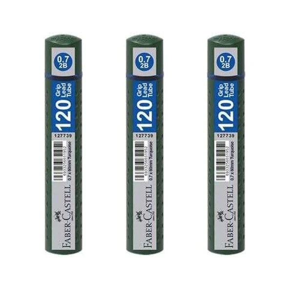 Faber-Castell Grip Min 0.7 mm 120'li Tüp Koyu Yeşil - 3 Adet