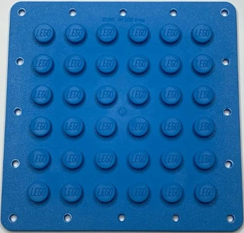 Lego 6395359 Plate, Modified 6 x 6 Flexible Rubber with Stitching Holes Dark Azure