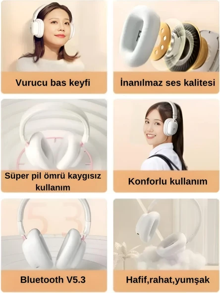 HP H231R KABLOSUZ KULAK USTU BLUETOOTH KULAKLIK MIKROFONLU V5.3 - 8