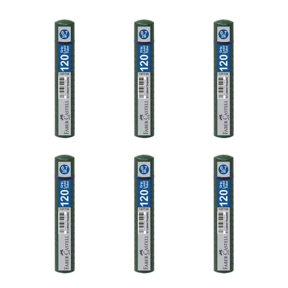 Faber-Castell Grip Min 0.7 mm 120'li Tüp Koyu Yeşil - 6 Adet