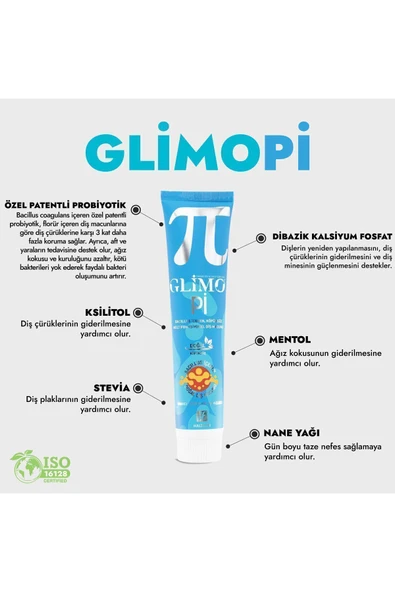 Glimo Pi Probiyotikli Doğal Diş Macunu 75ml - 3