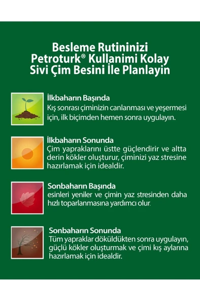 Petroturk Kullanımı Kolay Sıvı Çim Besini Quick Feed 2si bir arada Besleme ve Sulama - 5