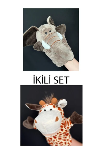 El Kuklası Fil ve Zürafa Arkadaşlar El Kuklası İkili Set
