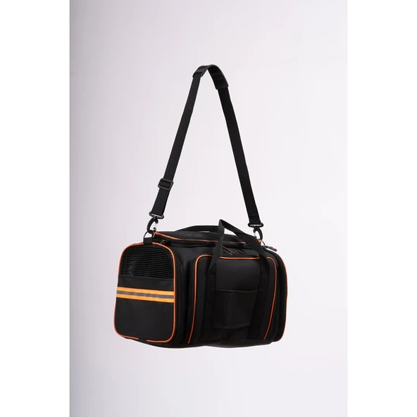 Brave Paws Yıkanabilir Kedi ve Köpek Çantası Hawaii Fileli Kedi Omuz Cantası Model (Siyah) - 4