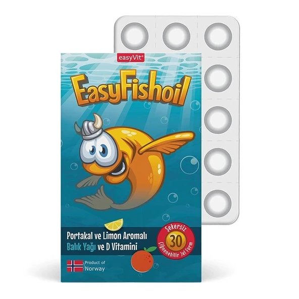 EasyFishOil Omega 3 30 Tablet Limon ve Portakal Aromalı-SKT:09/2026