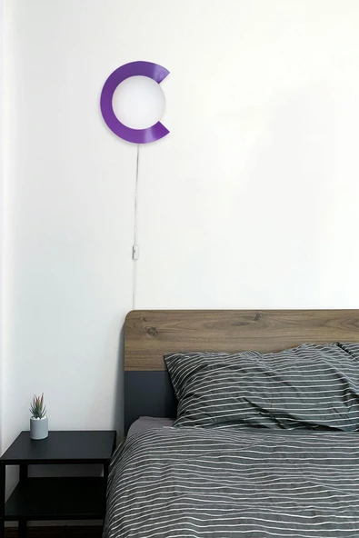 D-light Kesik Aplik Fişli Eflatun