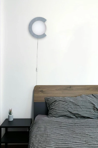 D-light Kesik Aplik Fişli Gri