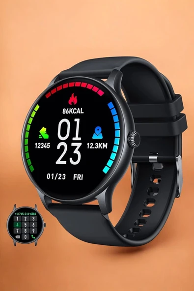 Akıllı Saat Sesli Görüşme Bluetooth Bağlantılı 3 Kordonlu - 5