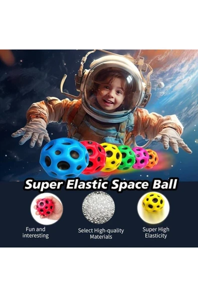 Yükseğe Zıplayan Delikli Bouncer Ball Space Ball Süper Uzay Topu 1 Adet