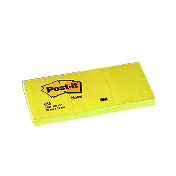 Post-it Yapışkanlı Not Kağıdı 3 Blok 100 YP 38x51 Sarı 653