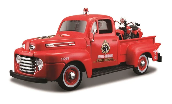 Harley Davidson 1:24 Ford F1 Pickup ve 1936 Knucklehead